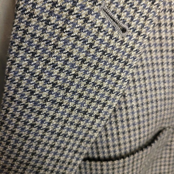 BURBERRY Men’s Houndstooth Sport Coat Blazer Jacket Sz 42 R neutral beige brown - Picture 3 of 7